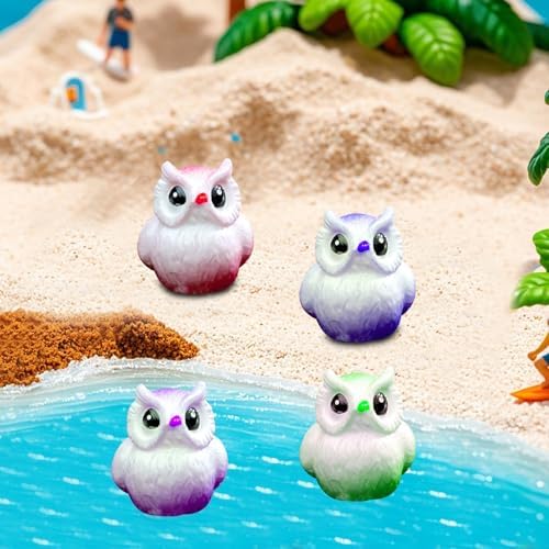 Cute Tiny Owl Shape Resin Silicone Mold Micro Dollhouse Animal Epoxy Casting Mold for DIY Resin Art Fairy Garden Miniatures Landscape Crafts Decor