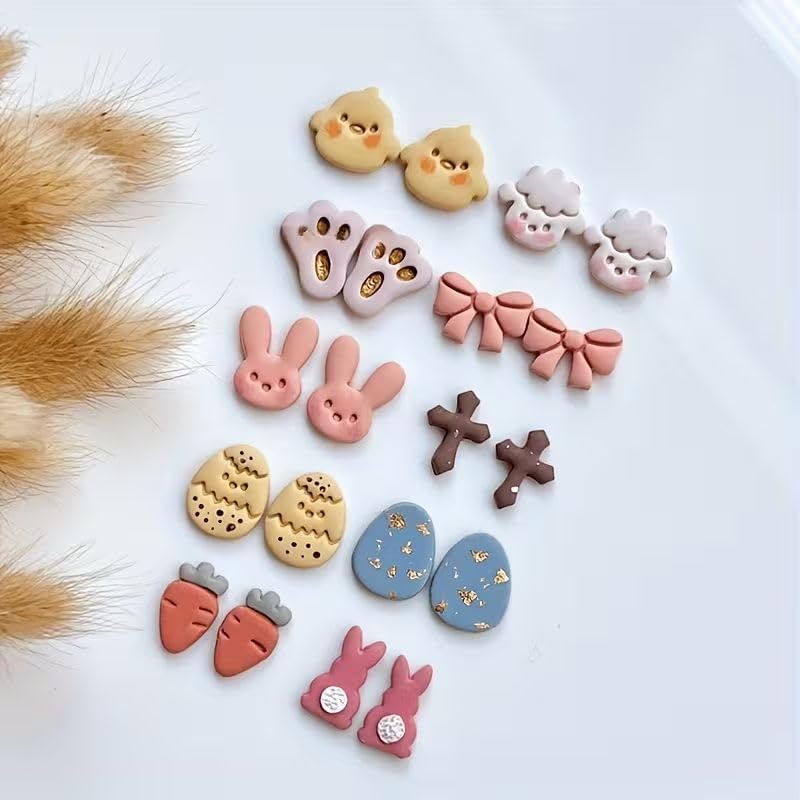 10Pcs Farm Easter Polymer Clay Cutters,