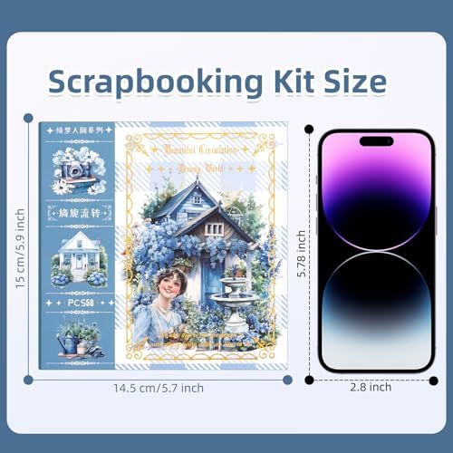 Charming Circulation Theme Sticker Scrapbooking Supplies for Junk Journal, 50 Sheets Washi Stickers - Vintage Journaling Stickers