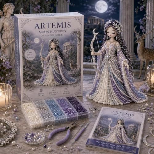  Divine Goddess DIY Beaded Doll Kit, Craft for Adults with Tools (Style D)