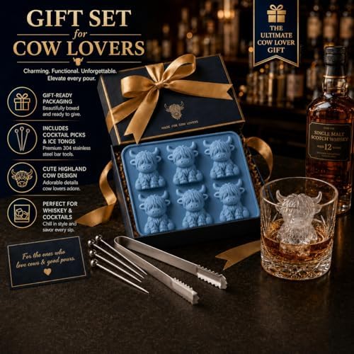 2PCS Highland Cow Ice Cube Mold for Drinks, Baking, Butter, Candle, Soap
