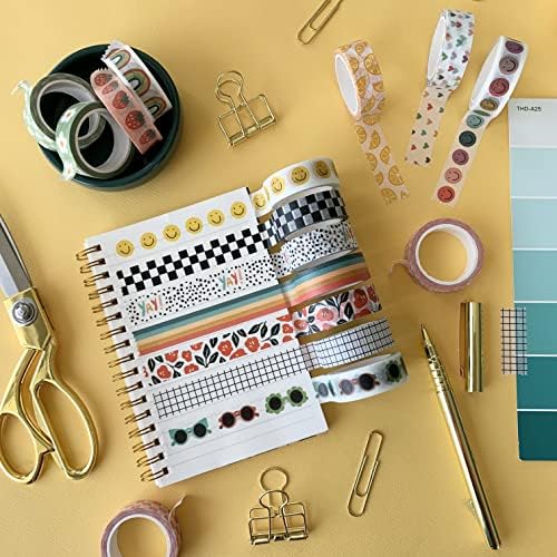16 Rolls Washi Tape Set for Journaling, Scrapbooking & Decorative Crafts