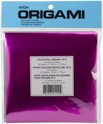 Aitoh Assorted Foil Origami Paper, 5.875 by 5.875-Inch, 36-Pack