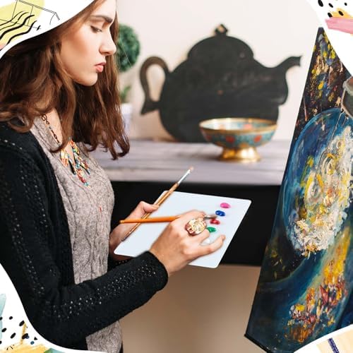 Nuanchu 1 Set Glass Oil Paint Palette, Airtight, 10.24 x 6.8 Inches, White | Handy Tempered Glass for Oil Painting, Moisture-proof lid Keep Paint Fresh, Portable Travel Outdoor, Leak-proof Airtight Seal