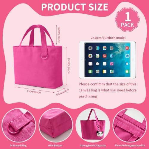 1 | 12 | 24 Pack Small Canvas Tote Bags, Mini Tote Bags Bulk for Women, DIY Blank Reusable Cute Sublimation Tote Bag