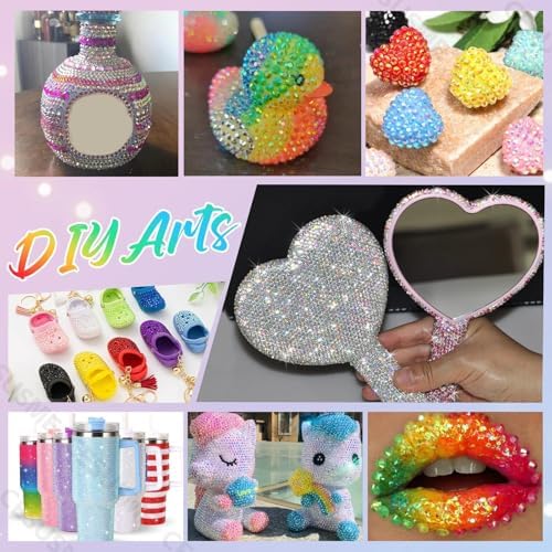 28000 Pcs Color Rhinestones Bedazzling Kit, Transparent AB Resin Gems