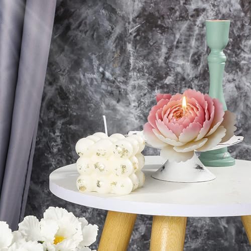 Konrisa Large Flower Epoxy Resin Molds for Candle Making, 3D Moutan Silicone Candle Molds Handmade Aromatherapy Candle Molds for Resin