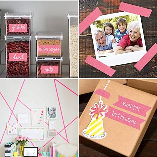 Pink Painters Tape,1 inch x 60 Yards x 5 Rolls (300 Yards Total)