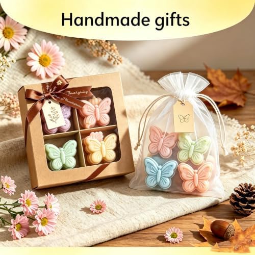 3 Pack Butterfly Silicone Soap Mold- Non-Stick Reusable for DIY & Baking | Soap Mold Making,Non-Stick,Reusable,Heat & Cold Resistant,Dishwasher Safe,for Chocolate,Wax Melts,Bath Bombs,Resin,Ice Cubes