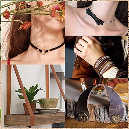 GORGECRAFT 197 Inch 10mm Brown Leather Strap Belt Blank Strips Full Grain Faux Flat Genuine Leather Cord for Jewelry Making DIY Craft Projects Belts Keychains Pet Collars Leather Watch
