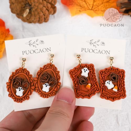 Puocaon Halloween Frame Polymer Clay Cutters for Jewelry Earring Making