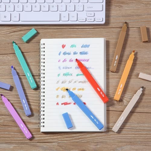 Mr. Pen- Aesthetic Highlighters No Bleed, 8 Pack, Assorted Colors | Chisel Tip, Cute Highlighters Assorted Colors for Journaling, Highlighting, Underlining, Fast Dry, Back to School Supplies