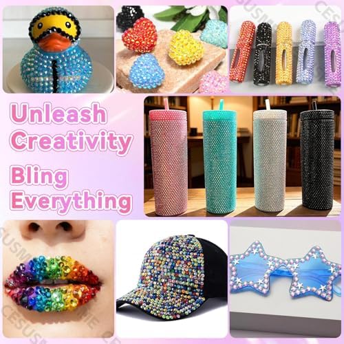 28000 Pcs Rhinestones Bedazzling Kit, Transparent Resin Gems for Crafting