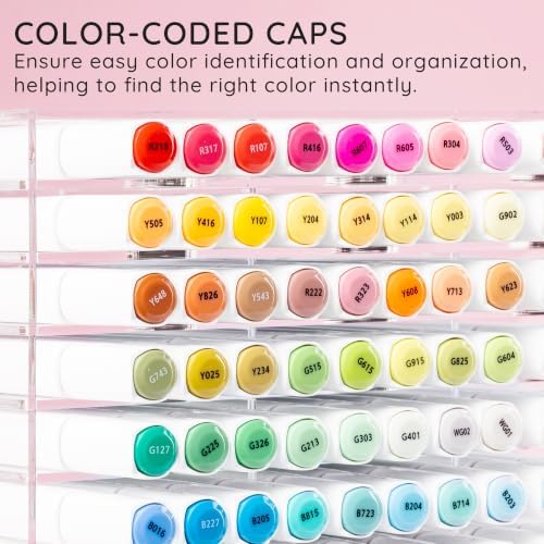 Ohuhu Alcohol Markers for Beginner 80 Colors Mini Brush& Chisel for Drawing | Brush Tip Markers for Adults Coloring, Drawing, Illustration, Alcohol-based, Manoa Series of Ohuhu Markers, Great Value Pack