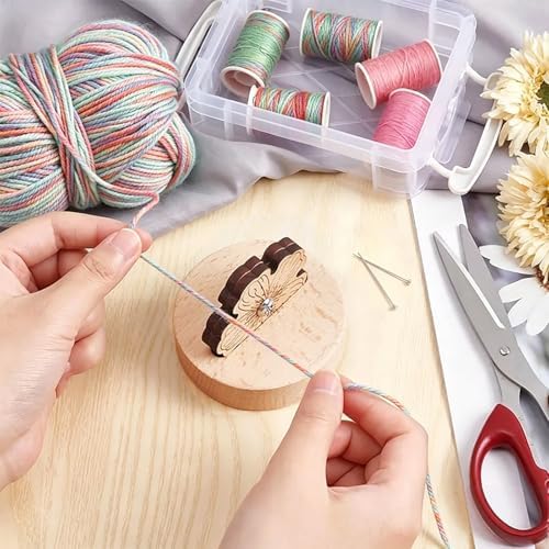 Thread Cutter Blade Tool for Sewing with Flower Shape Solid Wooden Sewing Tools (1 Piece)