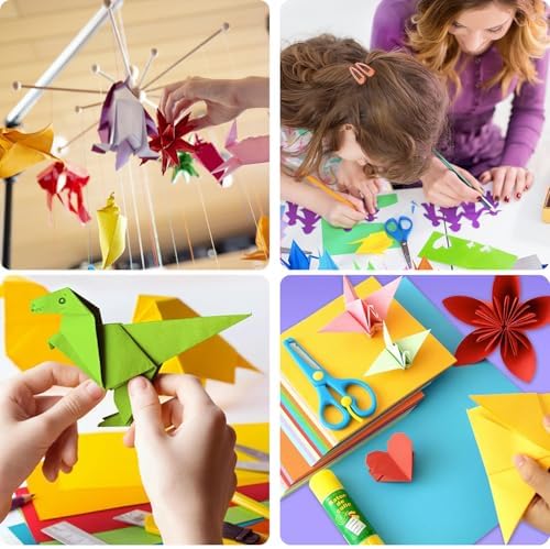 100 Sheets Origami Paper, 20x20 cm/8 Inch Large Origami Paper Double Sided(70gsm), 20 Colors, Perfect for Kids DIY School Arts Crafts Projects Children Adults