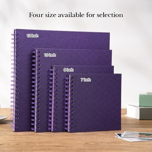 potricher 12 x 12 Inch Large DIY Scrapbook Photo Album 40 Pages, Purple | Thick Kraft Paper Scrap Book Photo Albums, Memory Book for Wedding, Anniversary, Baby, Family, Travel, DIY Projects
