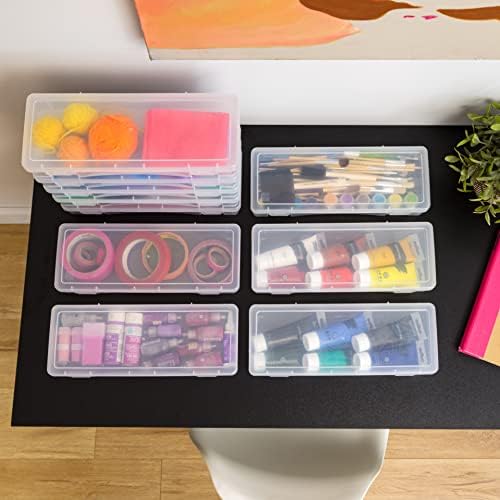 IRIS USA Clear Cases |Made in USA| Plastic Box Organizers (10-Pack)- Large