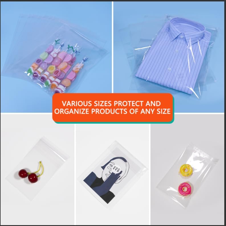 iMailer - 100 Pcs - 9" x 12" Clear Plastic Cellophane Bags - Resealable Self Sealing Cello Poly Bags for A4, Letter Sized Documents, Art Print, Clothing