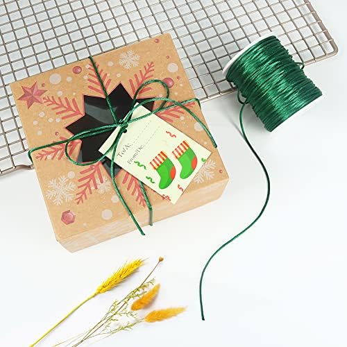 Tenn Well 295ft 2mm Satin Nylon Cord Silky Rattail Dark Green for Crafts
