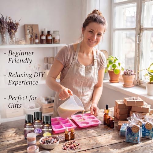 Honeydak Soap Making Kit for Beginners Adults DIY Making Supplies with Shea Butter Soap Base Silicone Molds Colorant Dye Fragrances with Gift Boxes for Women DIY Craft
