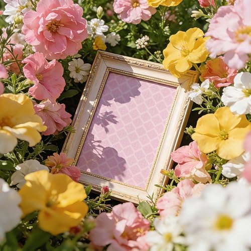 24 Sheets Pink Floral Bird Bow Scrapbook Paper, Preppy Floral Ribbon Bow Birds Decorative Craft Paper Folded Flat for Girly Birthday Baby Shower Card Making Photo Album Decor, 12'' x 12'' (A)
