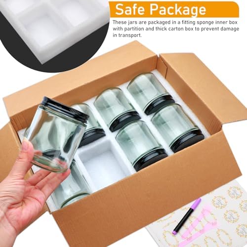 16 Pack Clear Candle Jars for Making Candles, 8 oz candle making kit