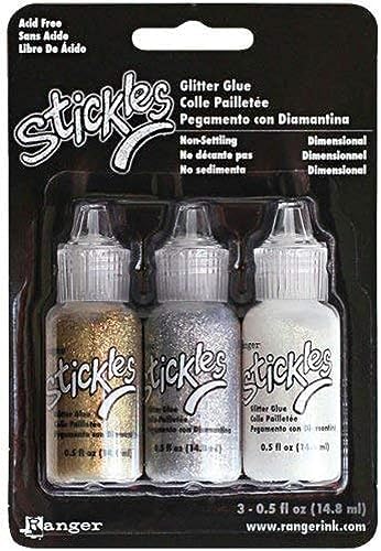 Stickles Glitter Glue Bundle of 3 Colors | Silver, Diamond, and Gold | Craft Glitter Glues