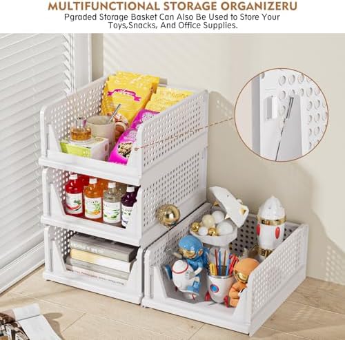 8 Pack Closet Organizers and Storage, Stackable & Foldable Closet Bins
