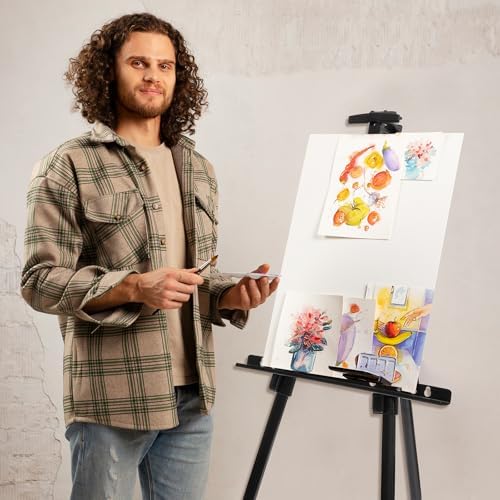 2 Pack Adjustable Art Easel Stand, 17-66 in Aluminum Tripod with Bag | Tool-Free Setup, Folds To 18 In, Stable Non-Slip Feet, Fits Tabletop To Floor Use, for Painting And Display