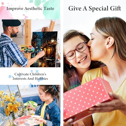 PRASIO Paint by Numbers Kit for Adults Beginner, Landscape Adult Paint by Number Kits, DIY Acrylic Paint by Numbers Kit for Adults Canvas for Home Decor Gift 16x20 Inch