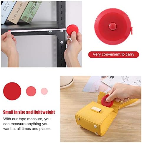 Tape Measures Retractable, Fabric Measuring Tape, 60 Inch Small Sewing Tape Measure for Craft Nursing Medical Travel(3 Pack/Red)