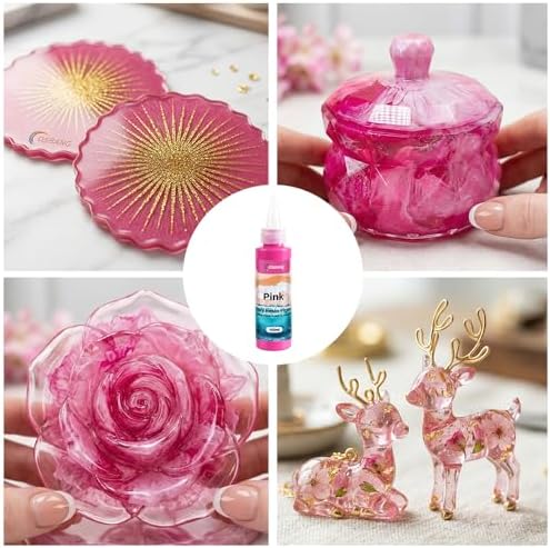 Pink Epoxy Resin Pigment Paste 3.4 fl.oz/100ml High Concentrated Resin Dye for Resin Art River Table Jewelry Making Coasters