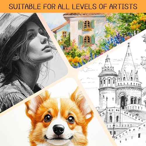 WINNER 9" x 12" Sketch Book 4 Pack, 400 Sheets Spiral Bound Art Sketchbook, 68lb/100gsm White Acid Free Drawing Pad, Sketching Drawing Writing Sketch Pad for Kids, Adults & Artists, Art Supplies