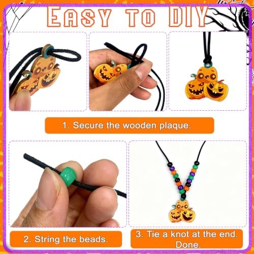 YGEINIT 24 Set Halloween Crafts Bead Necklace Making Kit