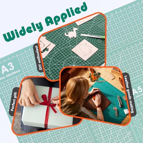 4 Packs Cutting Mats, 4size Double Sided Cutting Mat, Non-Slip 5 Layers PVC Cut Mat for Craft Art Projects Fabric Sewing, Scrapbooking Mat, A3 A4 A5 A6