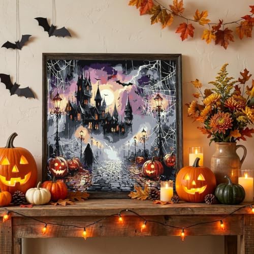 Halloween Paint by Numbers Kit for Adults,Paint by Number 14x14 inch