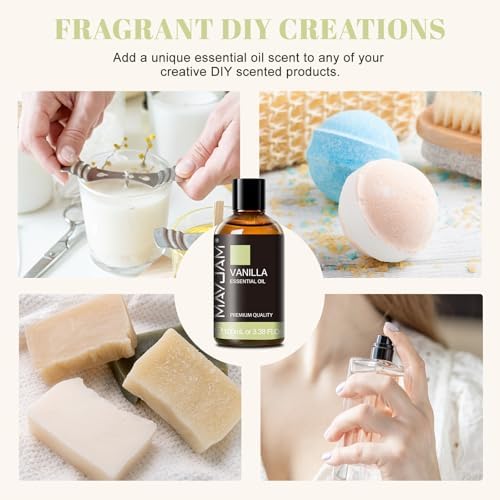MAYJAM Vanilla Essential Oil for Diffuser Soap Candle Making, 3.38FL.OZ