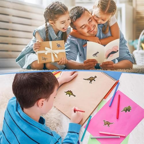 Dinosaur Stickers, 500Pcs Roll Cute Dino Stickers for Kids Waterproof Vinyl Stickers for Water Bottles Laptop Scrapbook Party Decor Classroom Rewards Birthday Gifts