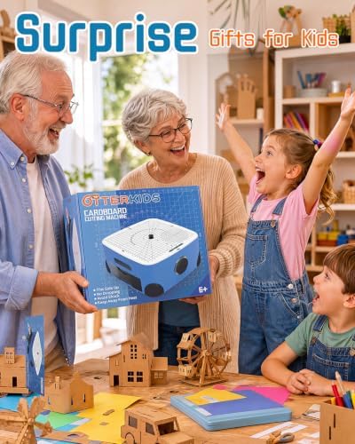 Safe DIY Cardboard Cutter Kit for Kids, Educational Craft Toy for Creativity Projects, 3D Models, for Boys and Girls Ages 6+