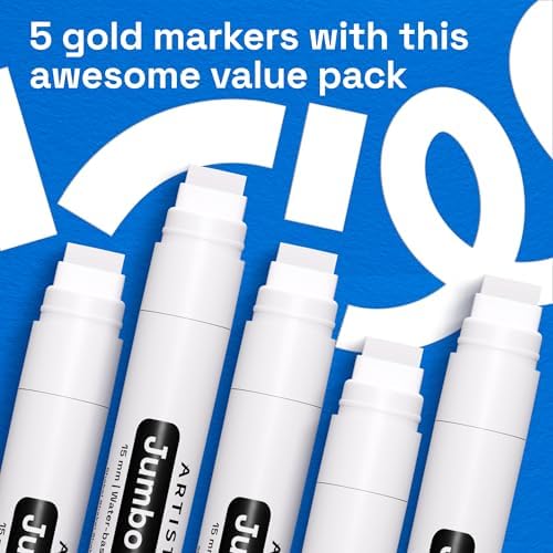 ARTISTRO White Paint Pens - Jumbo Tips - Set of 5