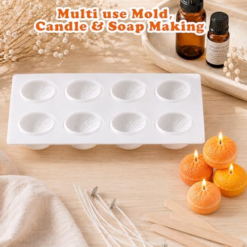 3D Orange Mold, 8 Cavity Citrus Silicone Mold, Fruit Shaped Baking Mold