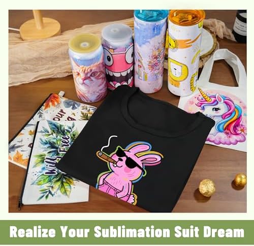 Joyclub 5 Pack Sublimation Shirts Blanks Bulk Polyester Unisex S-2XL | Wholesale crew neck short sleeve for heat transfer and vinyl; mixed sizes simplify team, event and small-batch planning gifts