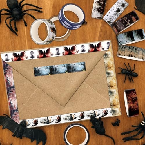 Washi Tape Set 20 Rolls Halloween Witch Decorative Tape Vintage Halloween Masking Tapes for Arts Scrapbooking, Bullet Journaling, DIY Crafts, Planners, Gift Wrapping