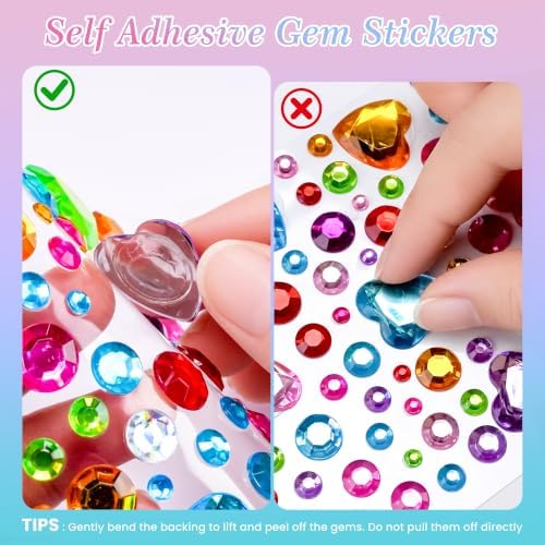 6000PCS Gem Stickers, Self Adhesive Rhinestone Jewel Stickers for Crafts