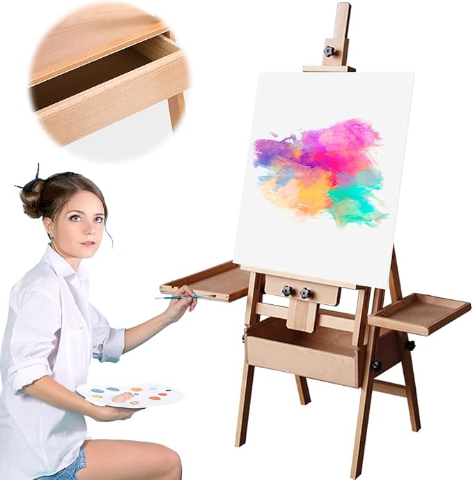 Easel for Painting,Multi-Function Large Beech Wood Art Easel