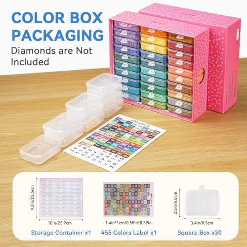 30PCS Diamond Painting Storage Containers Trays with Lids