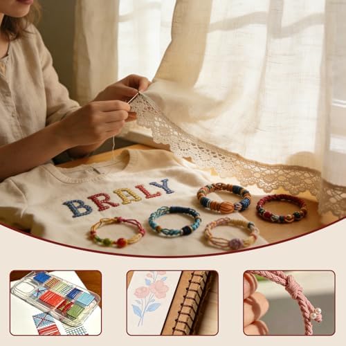 Premium Rainbow Color Embroidery Floss - Cross Stitch Threads - Friendship Bracelets Floss - Crafts Floss - 14 Skeins Per Pack Embroidery Floss,Light Peach Flesh Gradient