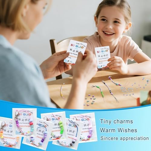 Tuhangcc 776 Pcs DIY Back to School Keychain Making Kit: Heart-Shaped Beads Adjustable Letter Alphabet Beads Strings, Gradient Brilliant Beads, 16 Charm Cards for Welcome First Day of School Gift