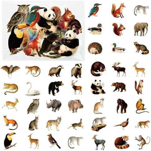 56 Pcs Forest Animals Stickers Waterproof for Water Bottles